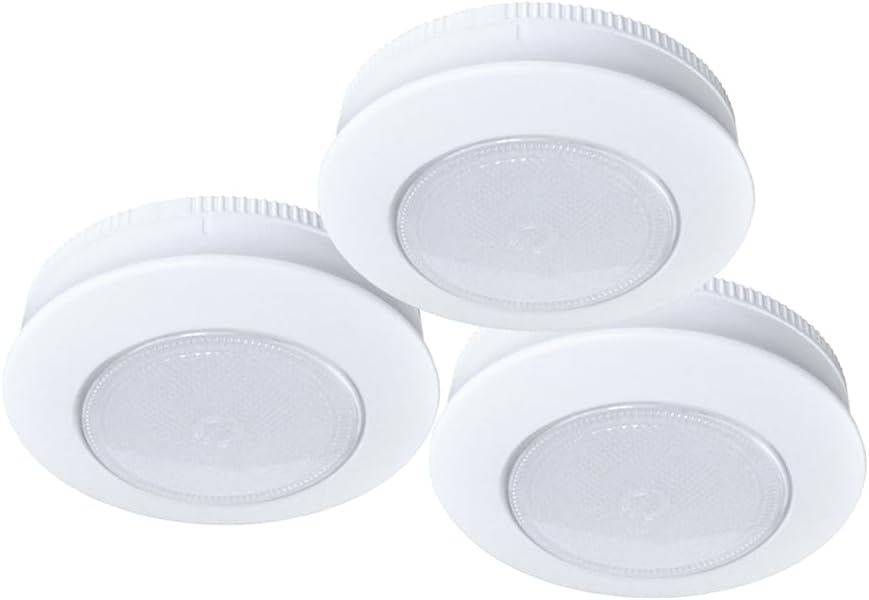 Battery-Operated 3-Pack Tap Pucks - 30,000 Hours Lamp Life - White