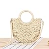 F Fityle Boho Strohtasche Große Kapazität mit Spitze Gewebte Handtasche mit Griff Geschenk Damen Geldbörse Große Tragetasche für Urlaub Strand Einkaufen Alltag, Beige #2