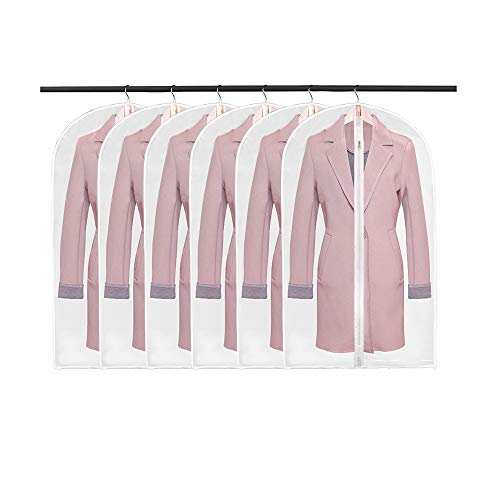 BangShou Fundas de Ropa Juego de Fundas de Ropa Transpirables,Bolsas de Ropa a Prueba de Polvo,con Cremallera Completa y Agujero Superior para...