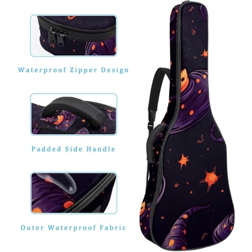 Housse guitare acoustique Halloween sorcière avec poches et bandoulière pour basse électrique - 4