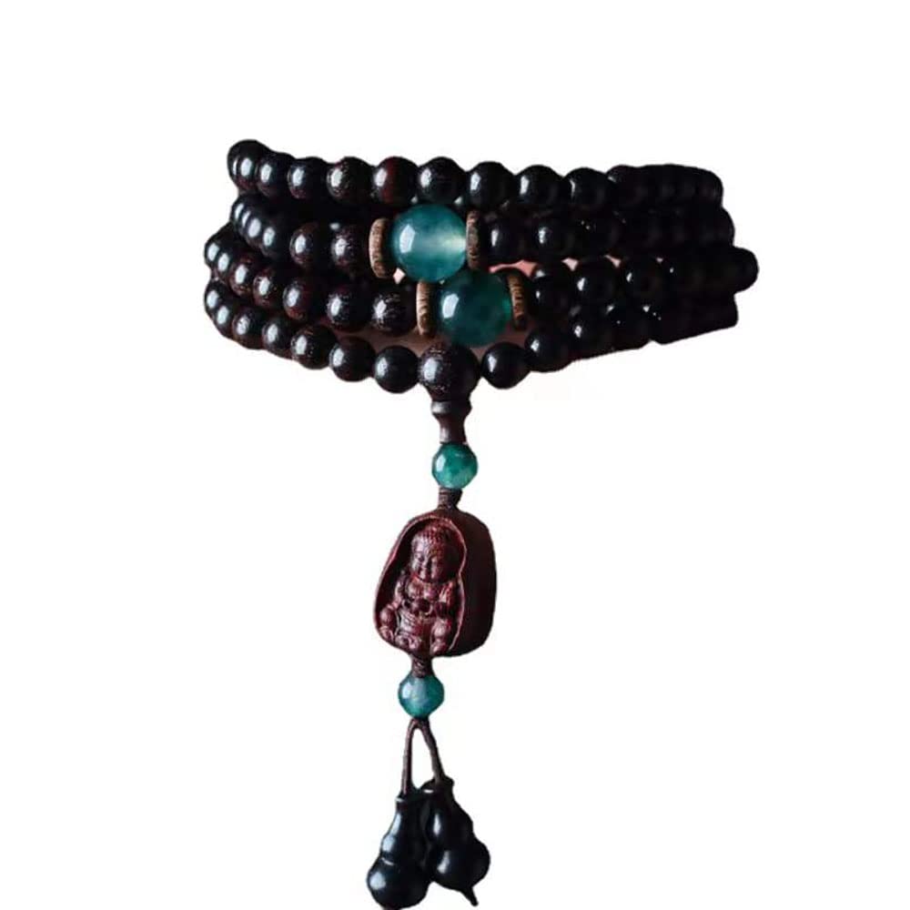 TBDdsd Prayer bead bracelets, 6Mm Zambian Blood Sandalwood Multi-Circle Beaded Bracelet 108 Exquisite Buddhist Prayer Beads for Chanting Meditation Mala