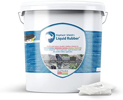 Elephant Shield Liquid Rubber For Long Lasting Ready To Use Waterproofing For Sheet Joints & Bolt Holes GutterJoints,Roof & Wall Crack,SolarPanel,Cut Out,Damp Wall Qty- 1Ltr(Free- RF Fabric),Pack of 1