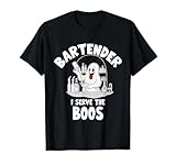 Bartender Halloween Costume I Serve The Boos Men Women T-Shirt