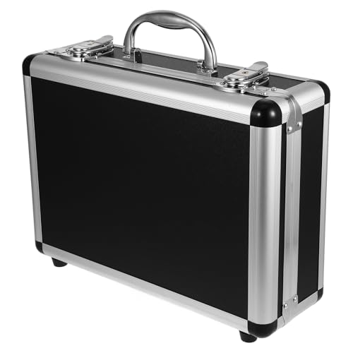 Gadpiparty Aluminium Werkzeugkoffer Schwarz Tragbarer Leichter Alukoffer mit Robustem Schutz Multifunktionale Aufbewahrung für Werkzeuge und Zubehör für Werkstatt und Outdoor