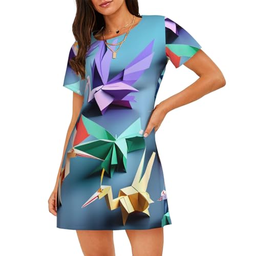 Chemise de nuit manches courtes femme vêtement de nuit léger respirant