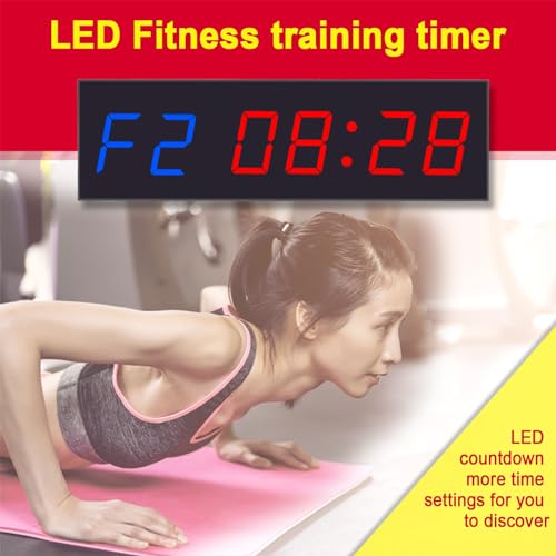 Cronómetro portátil para gimnasio, reloj LED para entrenamiento con cuenta regresiva/ascendente, accesorios para gimnasio en casa, pantalla digital ultraclara, múltiples modos con control remoto miniatura 5