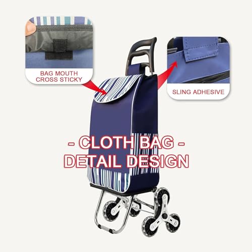 HARIPYER Einkaufstrolley Faltbarer wasserdichter Einkaufssackwagen Protable für Camping Treppensteiger Trolley – Bild 6