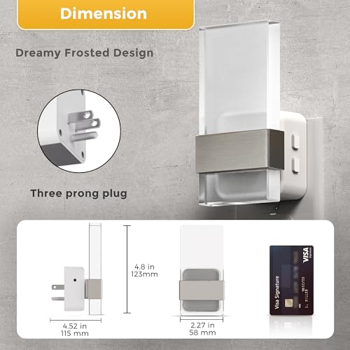 Image of L LOHAS LED Night Light, 2 Pack Adjustable Color Temperature Night Lights Plug Into Wall, 2000K /3000K /5000K 3CCT Nightlight, Dusk to Dawn Sensor Dimmable Nightlights for Bathroom, Hallway, Gift