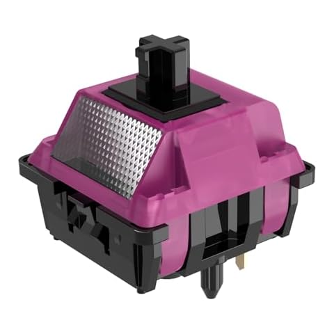 DUROCK Black Lotus Switch, High Precision Linear Switches 63.5g Long Spring Pre-Lubed RGB Linear Keyboard Switches (DUROCK Black Lotus, 110pcs) Cover