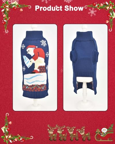 Pull de Noël pour caniche et grand chien tricot chaud extensible