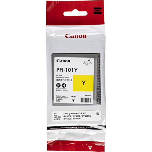 Cartouche d'encre Canon PFI-101Y Jaune d'origine pour traceur