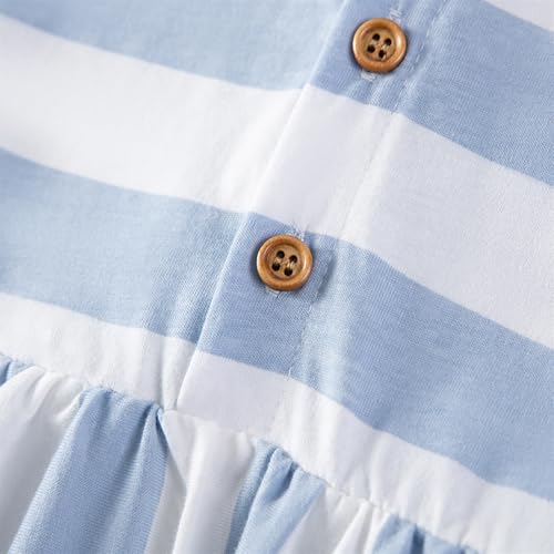 Image of HILEELANG Toddler Girl Short Sleeve Easter Dress Cotton Casual Jersey Shirt Playwear Applique Dress