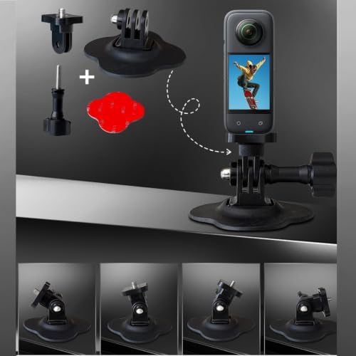 Image of Flexible Adhesive Helmet Mount Base for Insta360 X5, X4, X3, X2, Ace Pro & Ace, Curved Stick-On for Cycling, Biking, Skiing & Motorcycling (Action Camera Helmet Mount Base)