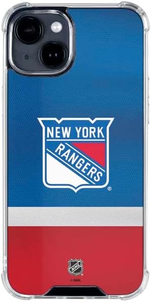 Skinit Clear Phone Case Compatible with iPhone 15 Plus - Officially Licensed NHL New York Rangers Jersey Design