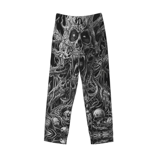 Horror Cartoon Loose Comfortable Pajama Pants For Men With Elastic Waistband Lounge Pants Black4