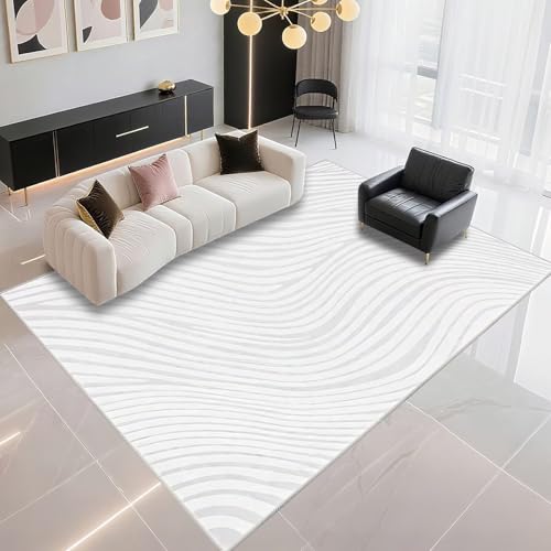 DJHWWD Alfombras Exterior Terraza No Te Desvanezcas 150x200cm, Gris Rayas Modernas para pasillos de dormitorios