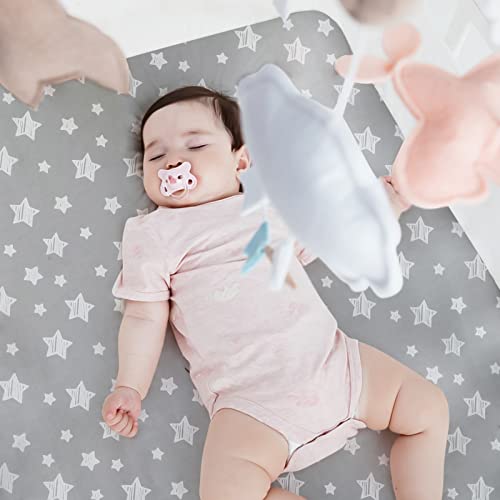 Image of Crib Sheets for Boys or Girls 4 Pack, Fitted Crib Sheet for Standard Size Crib and Toddler Mattresses, Soft and Breathable Material, Navy