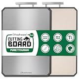 Freshware Titanium Cutting Board for Kitchen, Double Sided and Non Slip Cutting Boards with Handle, Pure Titanium/PP, Chopping Board with Juice Grooves, Dishwasher Safe, Extra Large 19.7' by 13.5'