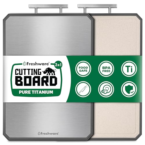 Freshware Titanium Cutting Board for Kitchen, Doble Sided and Non ...