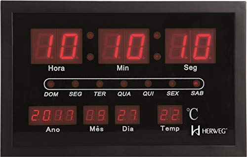 Relógio de Parede Digital Preto Relógio de Parede Digital Preto