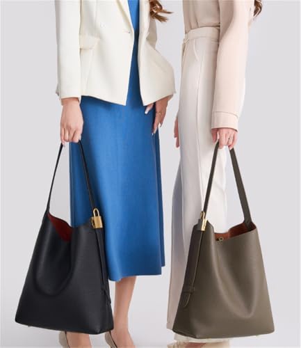 Women's PU Leather Tote Bag Fashionable Bucket Large Capacity Casual Shoulder Handbags2