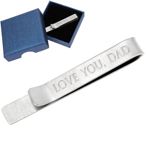 kilofly Men's Tie Clip Hidden Message WORLD'S BEST DAD GRANDPA BROTHER UNCLE Tie Bar