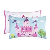 EVERYDAY KIDS 2-Pack Standard Size Pillowcases fit Pillows 20 x 26” -100% Soft Breathable Microfiber - Perfect for Toddler Little Girl Twin/Full Size Bed - Princess