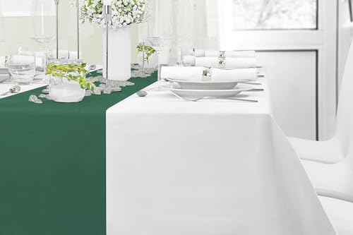 MODERNO Vlies Tischläufer - Moderner Outdoor Tischläufer in Dunkel Grün, 30 cm x 25 m - Ideal für Tischdeko, Partydeko bei Geburtstag, Hochzeit & Festen