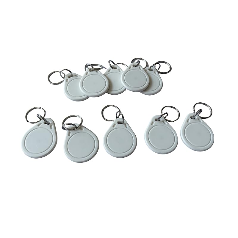 100 Stück klassischer 1K-Schlüsselanhänger, M1, 13,56 MHz, RFID-Tag, ISO14443A, Zugangsschlüssel, lesbar und beschreibbar (weiß)