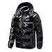 TONY BACKER Giubbotto Giacca Corto Piumino Pesante Invernale Lucido Uomo Antivento Impermeabile con Cappuccio staccabile con zip (M, NERA)