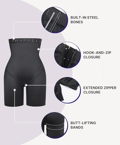 Image of SHAPELLX Shapewear for Women Tummy Control Faja Body Shaper Butt Lifting High Waisted Shorts Thigh Slimmer Bodysuit