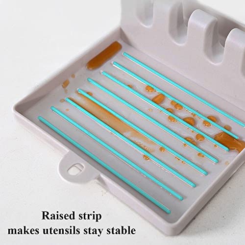 1 Pack Spoon Rest with Drip Pad for Multiple Utensils & Lid Holder, Utensil Rest for Kitchen Counter, Plastic Ladle Holder, Spatula Holder, Spoon Holder for Stove Top, Kitchen Cooking Utensil Holder - image 7