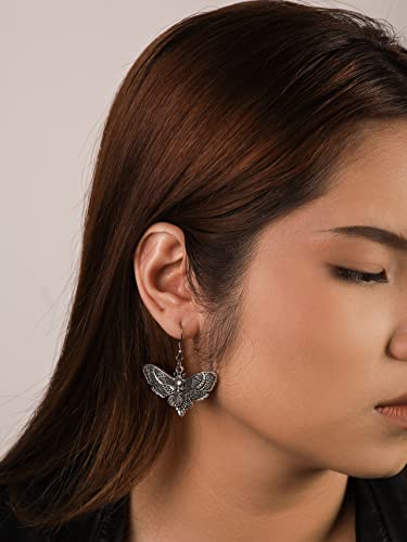 Sacina Gothic Goth Grunge Butterfly Luna Moth Skull Earrings, Gothic Emo Punk Grunge Earrings, Goth Jewelry, Halloween Christmas Jewelry Gift For Women2