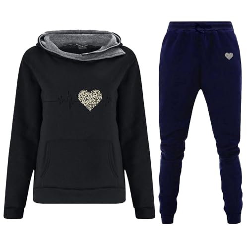 Ensemble sportswear femme hiver avec sweatshirt et pantalon long en velours chaud