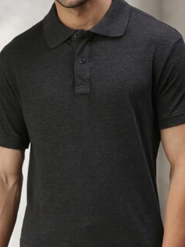 Image of Lux Cozi Men's Cotton Solid Polo Tshirt | Collar Tshirts | Half Sleeves | Stylish & Premium All Day Wear | Pack of 1