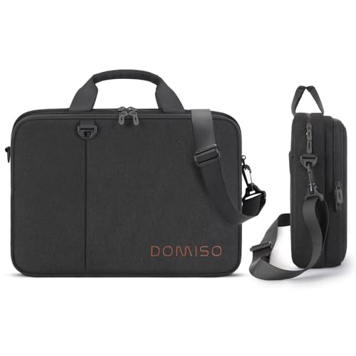 DOMISO 14 inch Laptop Bag Business Briefcase Water-resistant Notebook Messenger Shoulder Bag for 14" MacBook Pro/HP Stream 14 Chromebook 14/IdeaPad ThinkPad/ZenBook,Black4