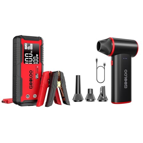 GOOLOO GT4000S Jump Starter 4000 Amp Car Starter & GOOLOO F3 Compressed Air Duster, 150000RPM Duster - Detailed View