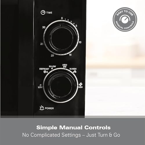 Hamilton Beach Microwave, 20L, 700W, Stainless Steel Cavity, Manual Control, 5 Power Levels, Quick Defrost, 30 Minute Timer, Black - HBMX79SSB - Image 4