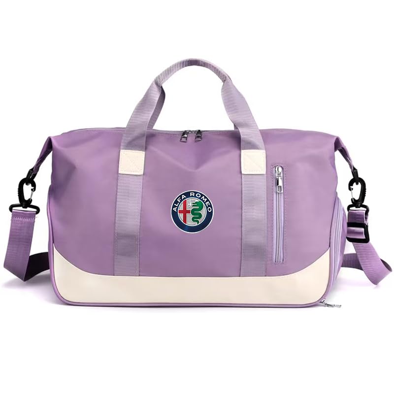 Gym Bag for Alfa Romeo 166 2003-2007, Multifunction Travel Backpack Dry Wet Shoulder Messenger with Independent Shoes Compartmen Waterproof Tote Bag for Sports Gym Travel,Purple