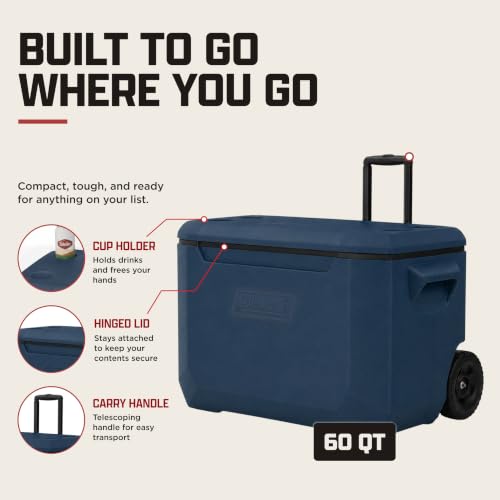 Image of Coleman Chiller 9 /16 /30 /48 /60qt Cooler with Ice Retention, Leak Resistant, Great for Camping, Concerts, Sports, and More