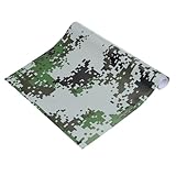 PATIKIL Camo Roll 12' x5ft, Digital Camo Vinyl Wraps Self Adhesive Camouflage Pattern Car Sticker for Covering Bows, Cameras, and Other Hunting Accessories, Numeral Green