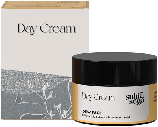 Suhi & Sego Dew Face Day Cream, Hydrating, De-Stressing And Shields From Blue Light And Pollution, With Ginger Lily Extract And Hyaluronic Acid, For All Skin Types - 40 grams