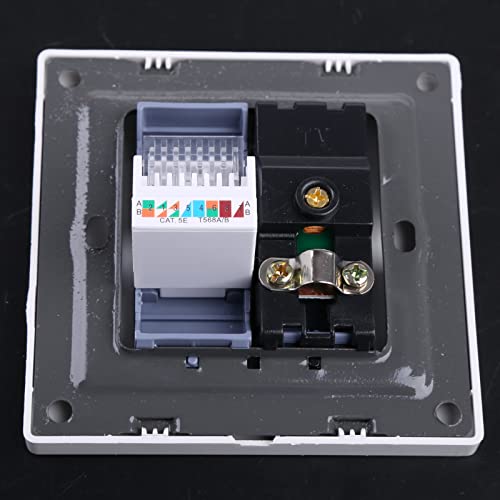 Adaptador RJ45 y toma de TV coaxial con tornillos para empotrar en pared 4
