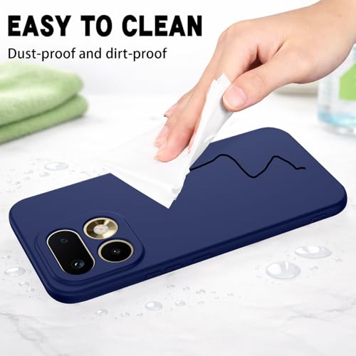 Image of Back Cover Compatible with Realme 16 Pro Plus 5G | Full Camera Protection | Premium Liquid Silicon Case | Flexible Bumper Case for Realme 16 Pro Plus 5G (Dark Blue)