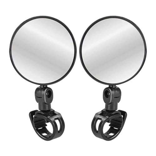 KEQAR 2 Piezas Espejo Bicicleta, Retrovisor 360° Ajustable y Giratorio para Manillar, Espejo Universal Gran Angular para Bicicletas de Montaña y Carretera (8cm)