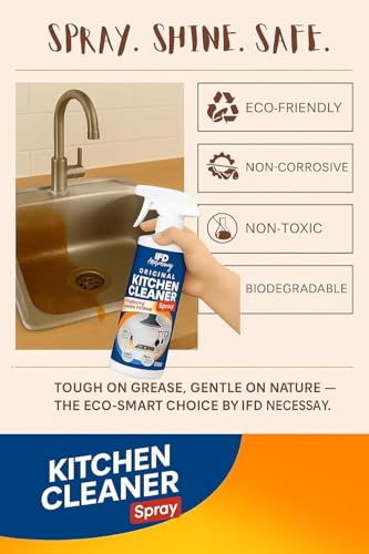 Image of Kitchen Cleaner Spray | Suitable for Stoves, Chimneys, Counter Tops, Exhaust Fan, Appliances, Walls, Cabinets, Sink & Oven Oil Stain Remover Spray | 500ml | Non Toxic & Natural