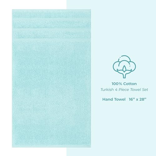 Image of American Soft Linen 100% Cotton Luxury Turkish Towels, 4 PC Hand Towel Set | Soft Absorbent Quick Dry OEKO Tex Standard 100 Certificated Durable Machine Washable Breathable Premium Hotel Quality