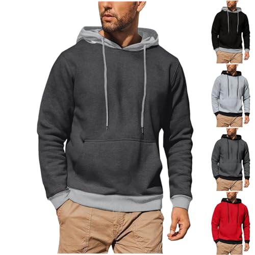 Hoodies for Men,Pullover Fleece Hooded Sweatshirt Casual Lightweight Long Sleeve Shirts with Kange Pocket