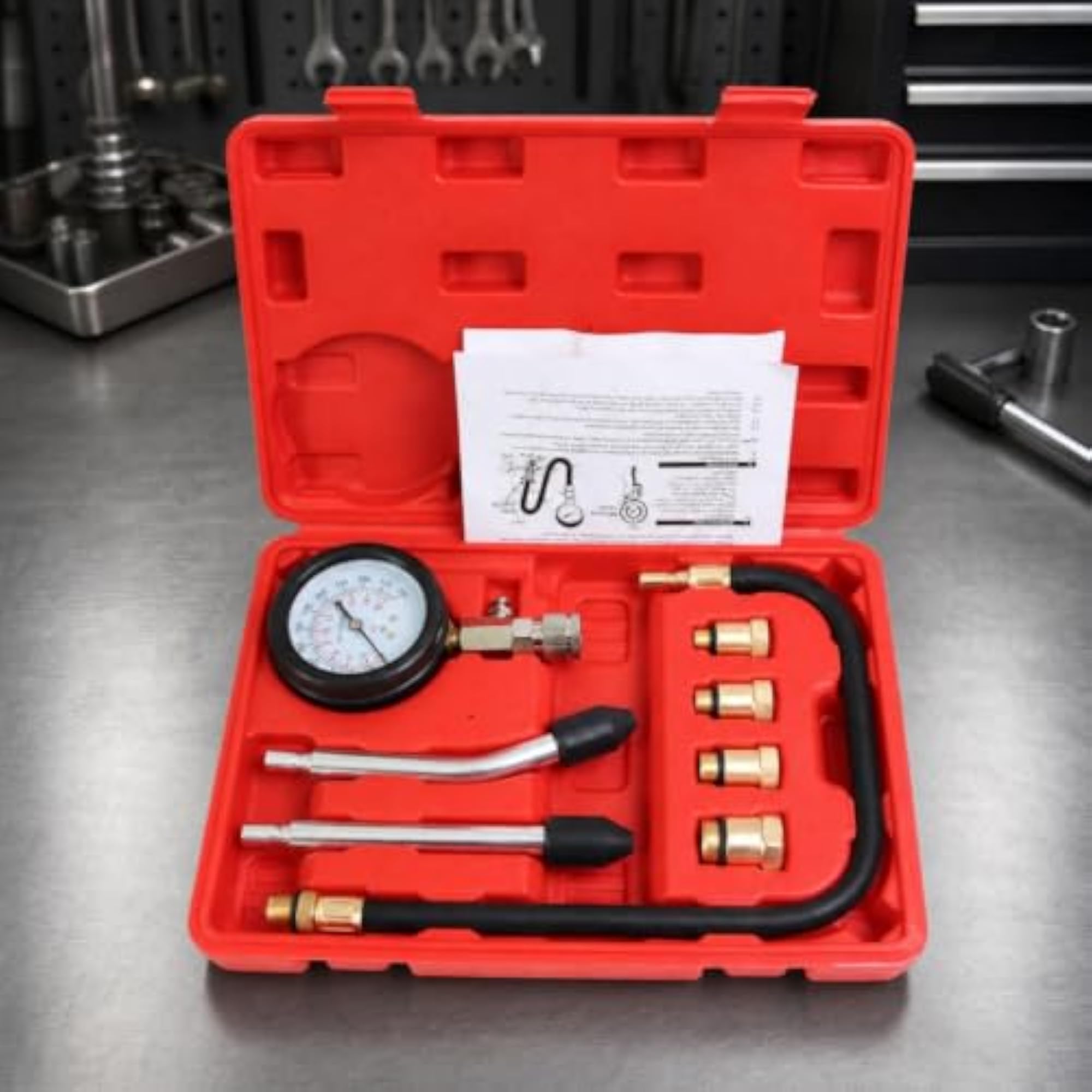 Gasoline Engine Compression Tester 0-300 PSI for Automotive Diagnostics