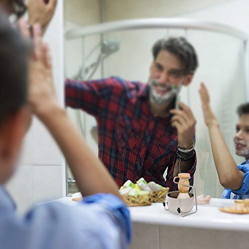 Andoer Conjunto de barbear masculino Escova de barbear + saboneteira + Base de descanso Kit de barbe